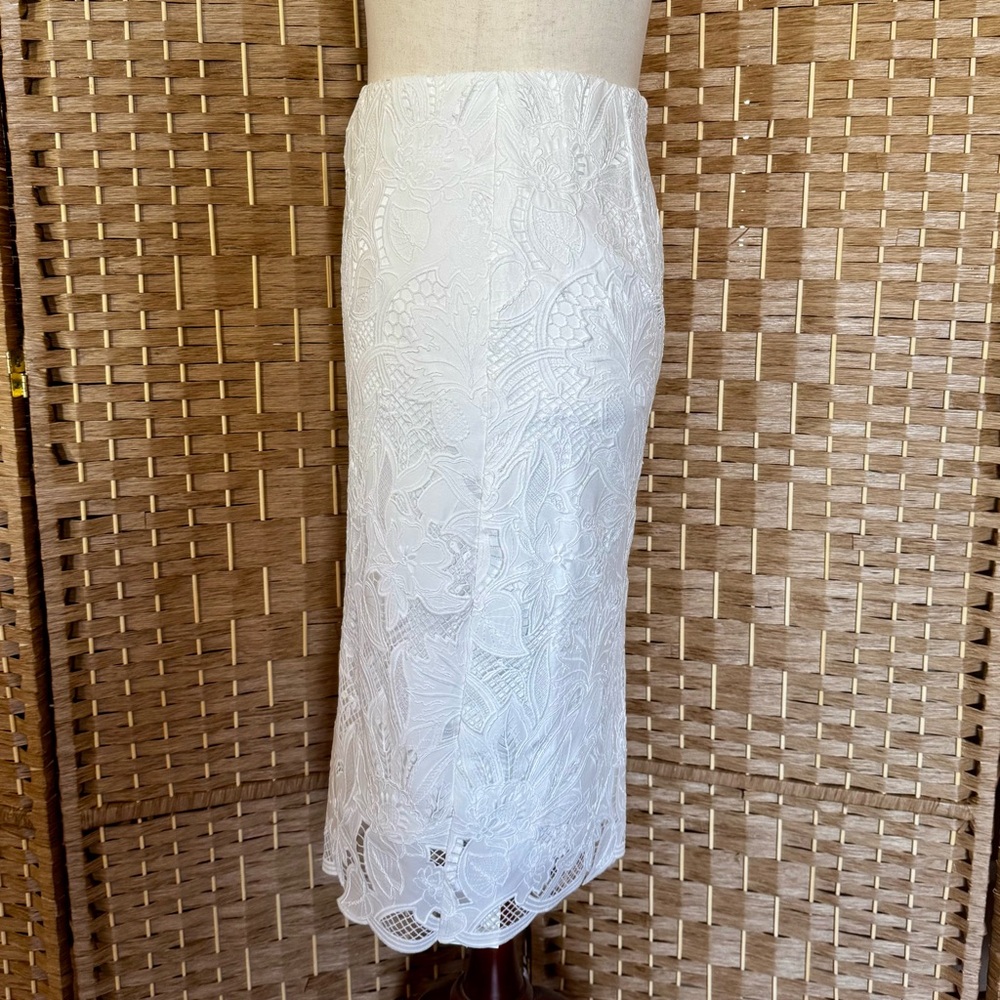 Luxe Kobi Halperin Nala white lace pencil skirt 8 - Picture 7 of 12